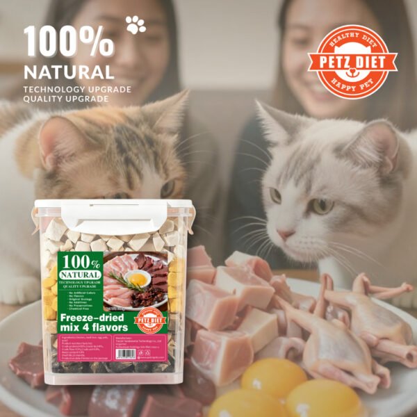 PETZ DIET 100% NATURAL PURE PREMIUM 500G Freeze Dried Mix 4 Flavors (Cats & Dogs)