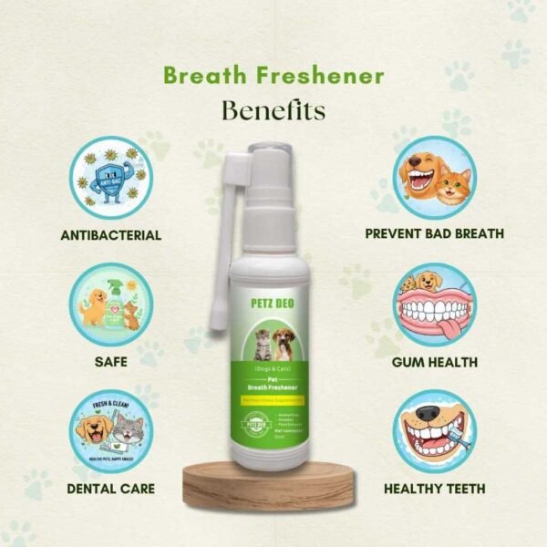 PETZ DEO Pet Breath Freshener 50ML (Dogs & Cats) NATURAL & ISO Standard