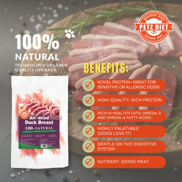 PETZ DIET 100% NATURAL PURE PREMIUM 100G Air Dried Duck Breast (Dogs & Cats)