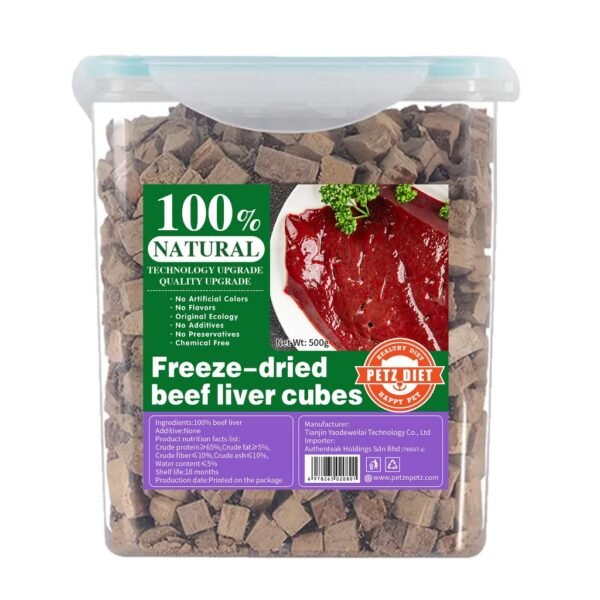 my-11134207-820l9-mi1cp1eyvdhg85 PETZ DIET 100% NATURAL PURE PREMIUM 500G Freeze Dried Beef Liver Cubes (Cats& Dogs)