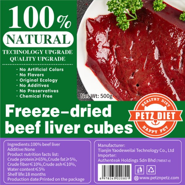 my-11134207-820la-mi018tl5ex36ee PETZ DIET 100% NATURAL PURE PREMIUM 500G Freeze Dried Beef Liver Cubes (Cats& Dogs)