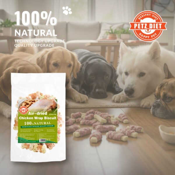 PETZ DIET 100% NATURAL PURE PREMIUM 100G Air Dried Chicken Wrap Biscuits (Dogs & Cats)