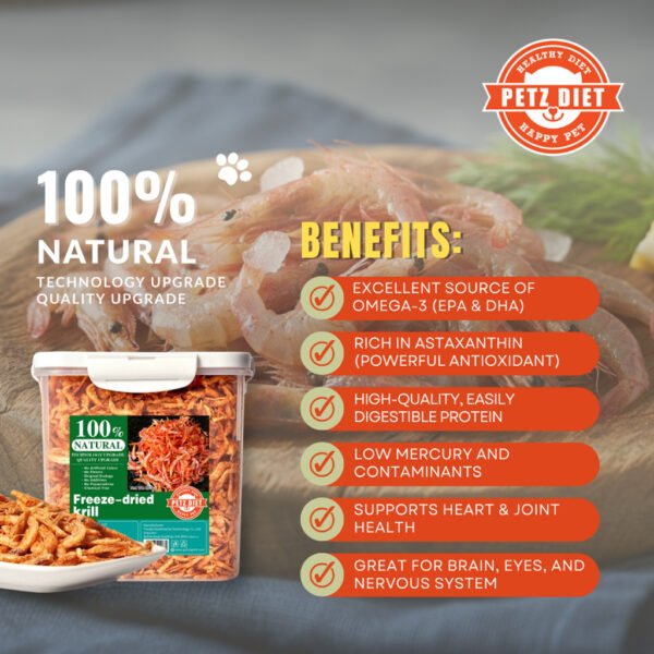 PETZ DIET 100 NATURAL PURE PREMIUM 350G Freeze Dried Krill 350G (Cats & Dogs)
