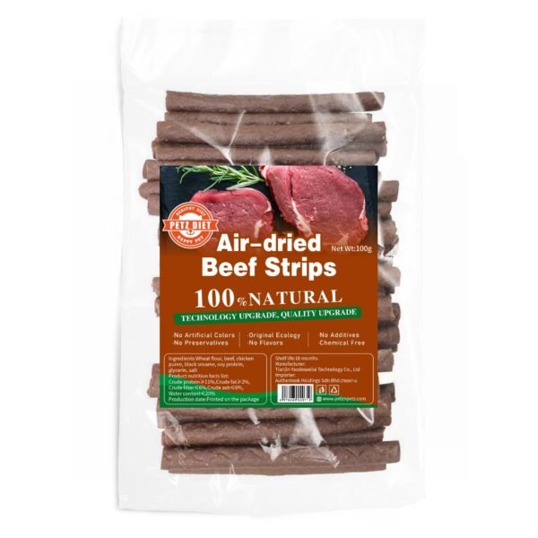 PETZ DIET 100% NATURAL PURE PREMIUM 100G Air Dried Beef Strips (Dogs & Cats)