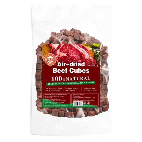 PETZ DIET 100% NATURAL PURE PREMIUM 100G Air Dried Beef Cubes (Dogs & Cats)