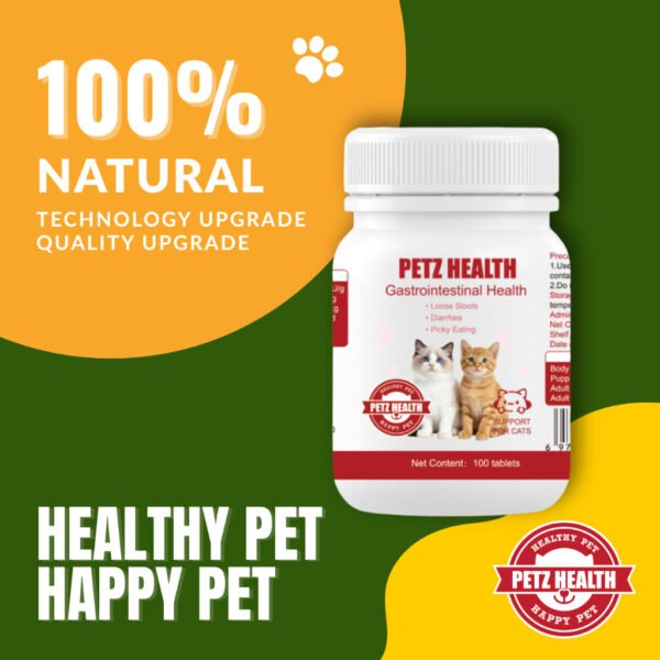 PETZ HEALTH Gastrointestinal Health 100 Tablets (Cat Only) 100% NATURAL & Full Cert