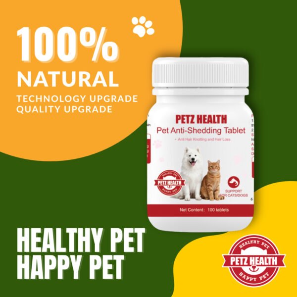 PETZ HEALTH Anti Shedding 100 Tablets (Dogs&Cats) 100% NATURAL & Full Cert