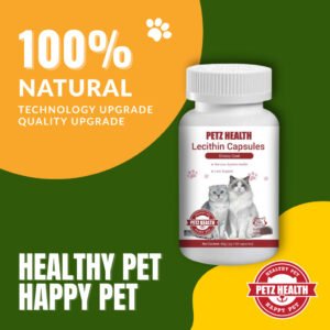 PETZ HEALTH Lecithin Capsules 100 Tablets (CAT ONLY) 100% NATURAL & Full Cert