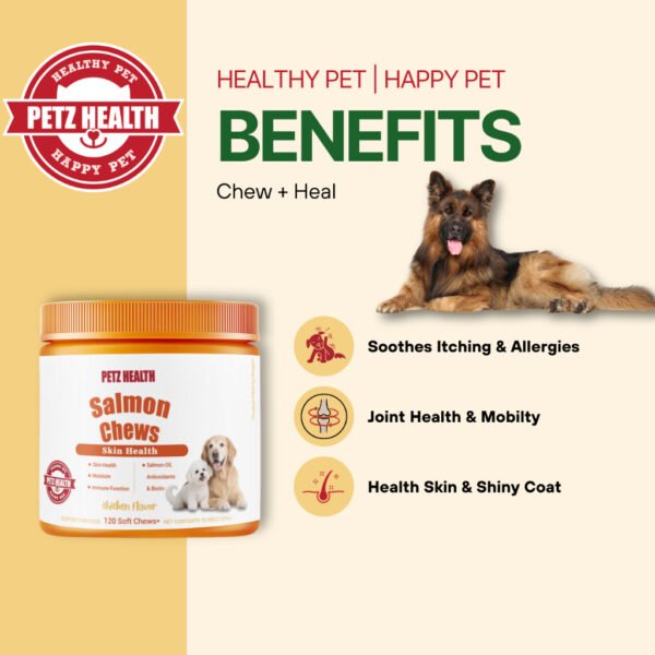 PETZ HEALTH Salmon Chews 120 pcs (DOGS ONLY)