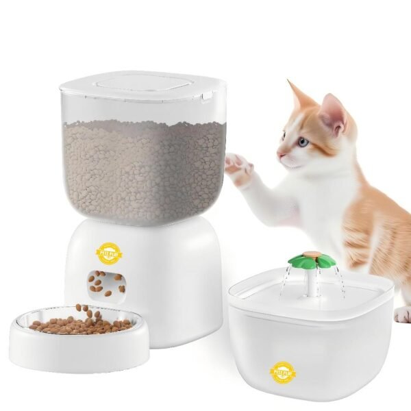 Petz Play Feeder & Water Fountain Combo in Black or White
