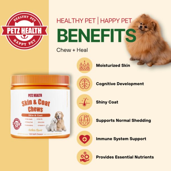 my-11134207-820lb-mhq1mvksh1xfc6 PETZ HEALTH Skin & Coat Chews 120 pcs (DOG ONLY) 100% NATURAL & Full Cert