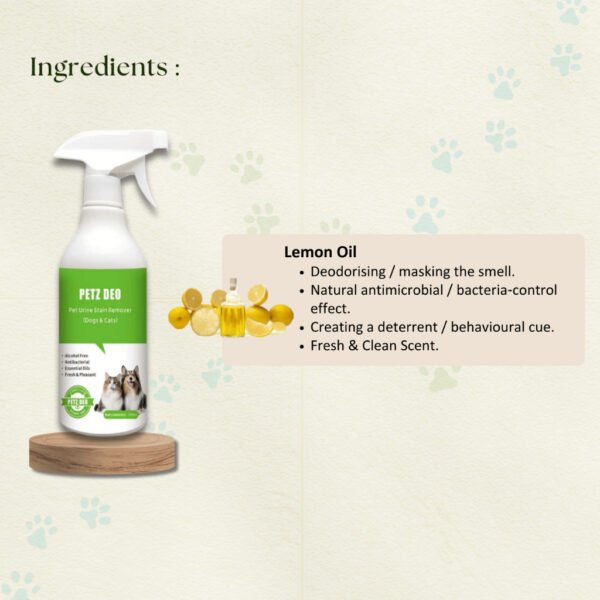 PETZ DEO Pet Urine stain remover 500ML (Cats & Dogs) NATURAL & ISO Standard