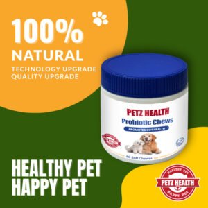 PETZ HEALTH Supplement Probiotic Chews 60 pcs (DOGS ONLY)100% NATURAL & Full Cert