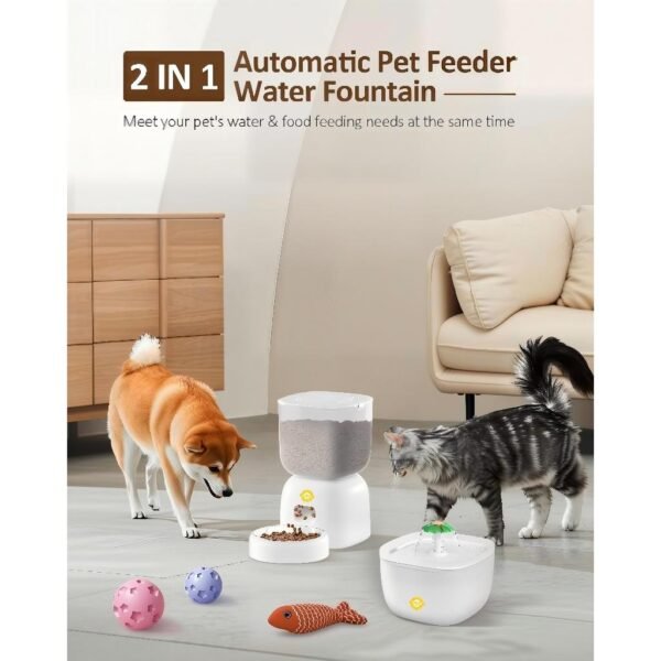 Petz Play Feeder & Water Fountain Combo in Black or White
