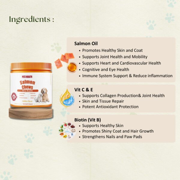 PETZ HEALTH Salmon Chews 120 pcs (DOGS ONLY)