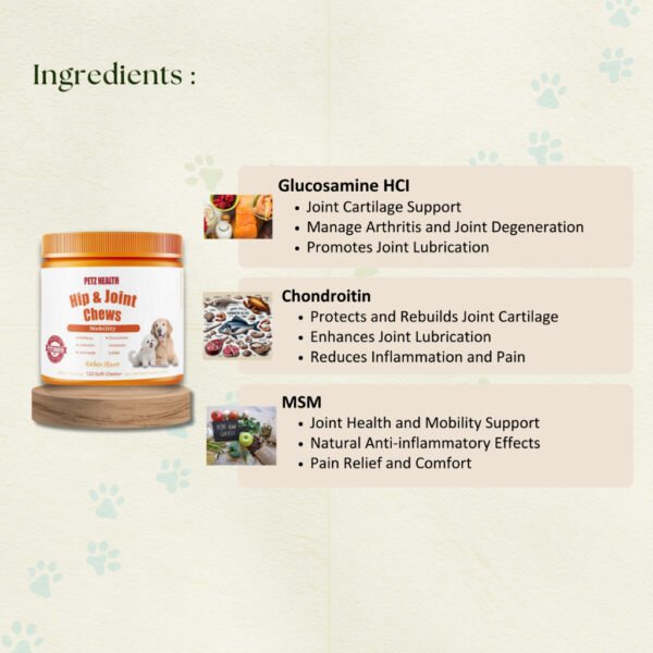 PETZ HEALTH Hip & Joint Chews 120 pcs (DOG ONLY) 100% NATURAL & Full Cert