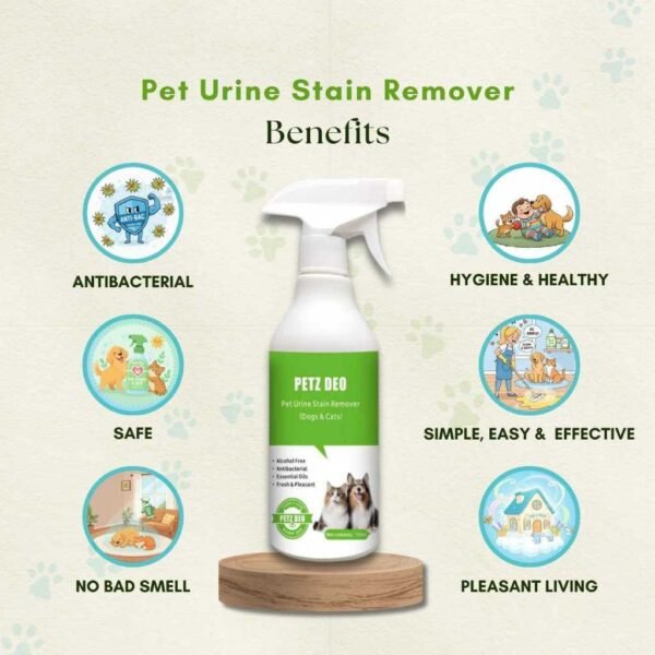 PETZ DEO Pet Urine stain remover 500ML (Cats & Dogs) NATURAL & ISO Standard