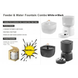 my-11134207-820lh-mhvqcj8lerk557 Petz Play Feeder & Water Fountain Combo in Black or White
