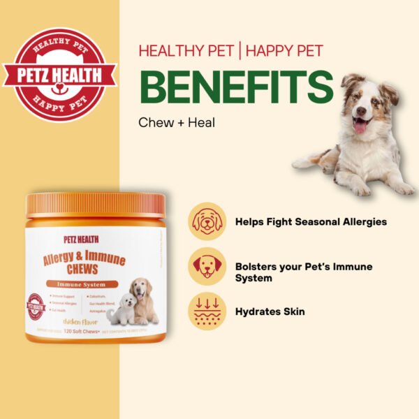 PETZ HEALTH Allergy & Immune Chews 120 pcs (DOGS ONLY) 100% NATURAL & Full Cert