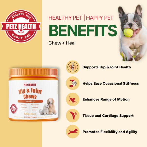 PETZ HEALTH Hip & Joint Chews 120 pcs (DOG ONLY) 100% NATURAL & Full Cert