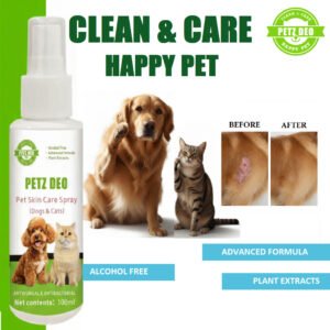 PETZ DEO Pet Skin Care Spray 100 ML ( Cats & Dogs) NATURAL & ISO Standard