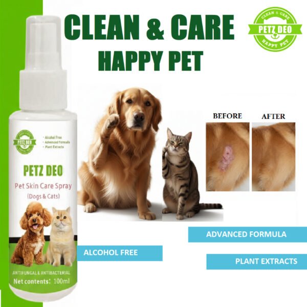 PETZ DEO Pet Skin Care Spray 100 ML ( Cats & Dogs) NATURAL & ISO Standard